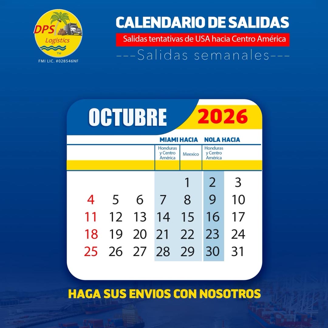 Calendario de salidas de DPS Logistics